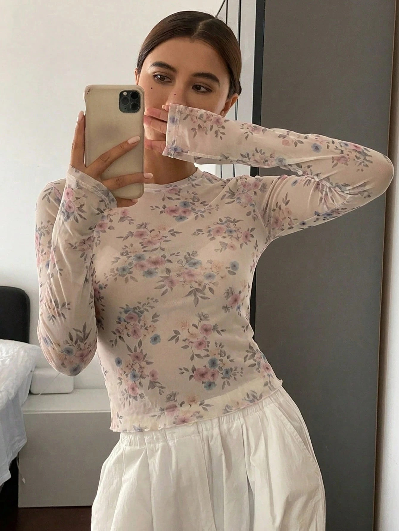 เสื้อยืดแขนยาวผ้าตาข่ายพิมพ์ลา - Women'S Fashion For 2026 บทวิจารณ์และราคา