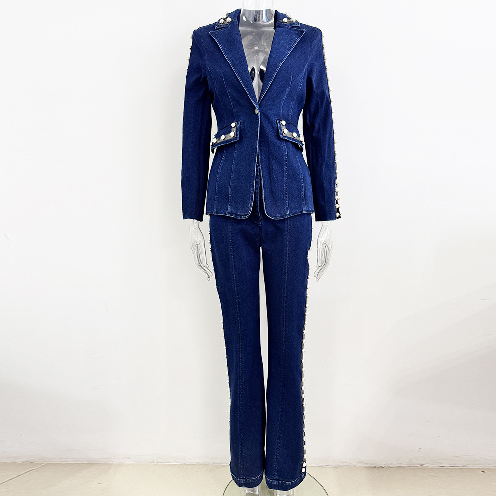 ชุดสูทดีไซน์เนอร์คุณภาพสูงรุ่น - Women'S Fashion Denim Jacket บทวิจารณ์และราคา