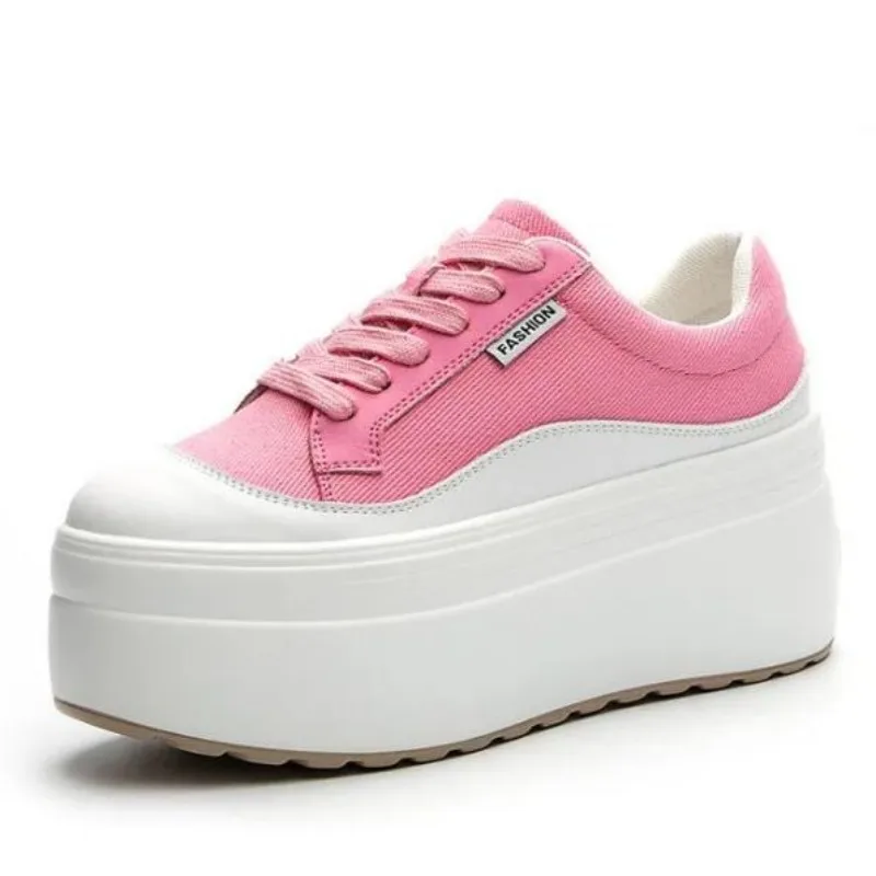 8 ซม.ใหม่ผ้าใบของแท้หนังผู้หญิ - Sneakers Fashion Women บทวิจารณ์และราคา