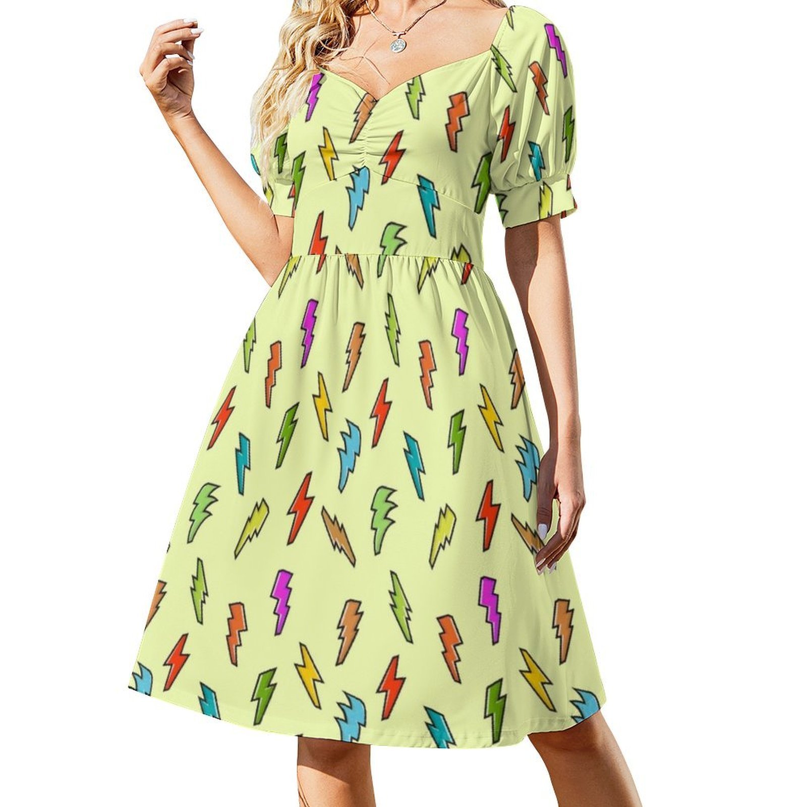 เดรสลายสายฟ้าสไตล์โบโฮชิค ชุดเ - Women Fashion Gown บทวิจารณ์และราคา