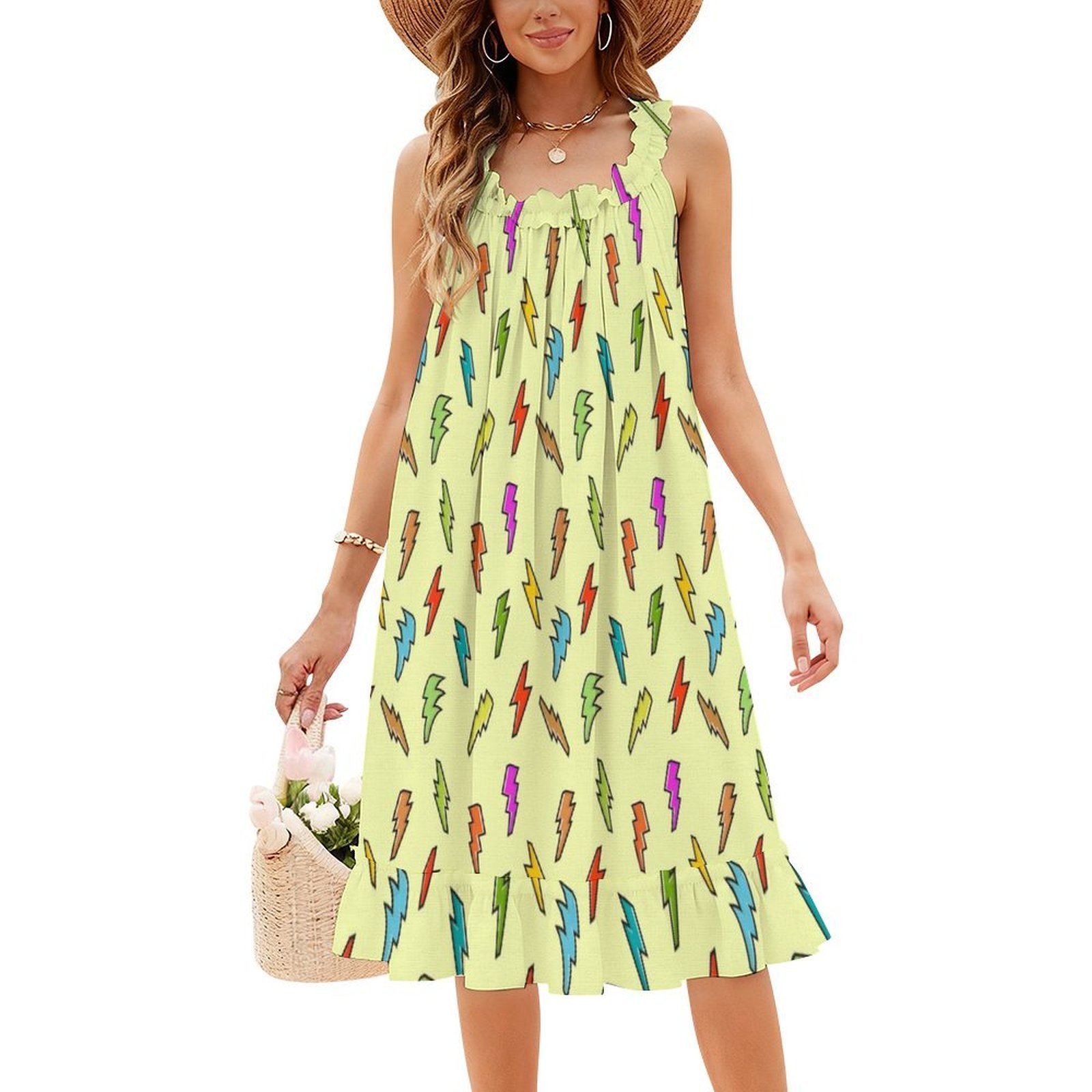 เดรสลายสายฟ้าสไตล์โบโฮชิค ชุดเ - Women Fashion Gown บทวิจารณ์และราคา