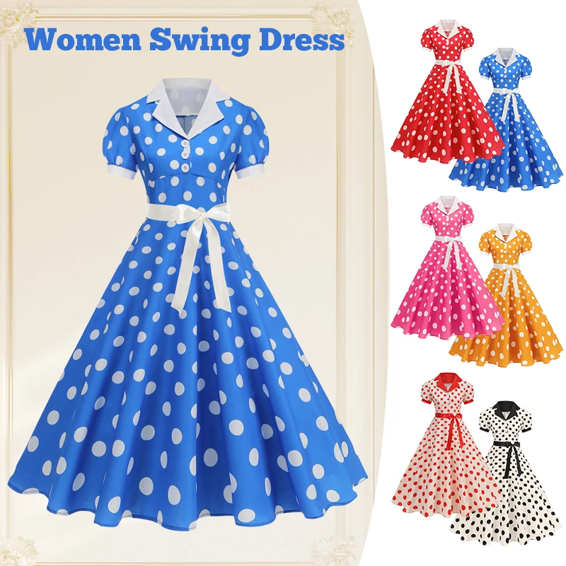 เดรสลายจุดวินเทจสำหรับผู้หญิง  - Women'S Fashion In The 60S บทวิจารณ์และราคา