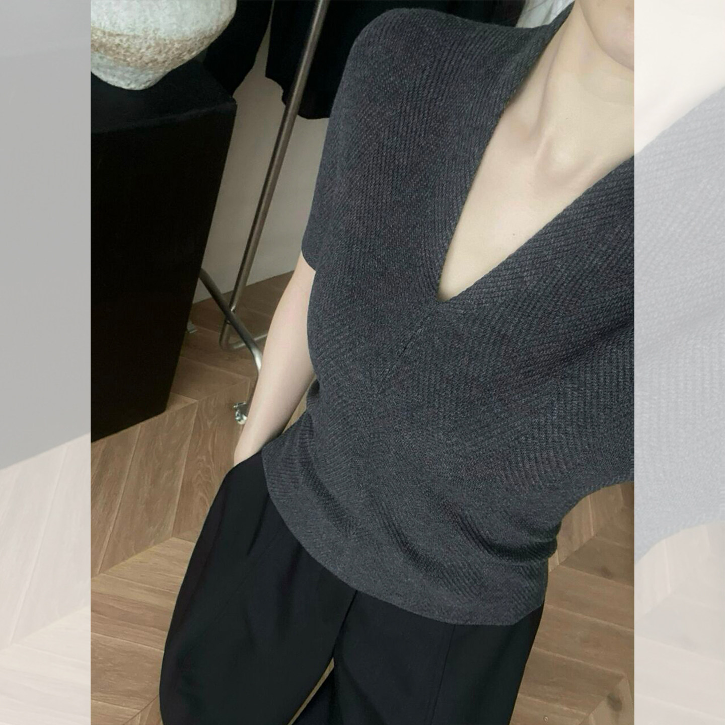 เสื้อยืดคอวีแขนสั้นถักนิตสีขาว - Women'S Fashion For 2026 บทวิจารณ์และราคา