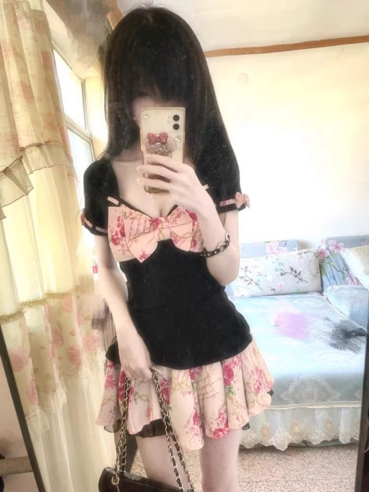 ชุดเซ็ตสองชิ้นลายดอกไม้หวานๆ ส - Women'S Fashion Kilt บทวิจารณ์และราคา