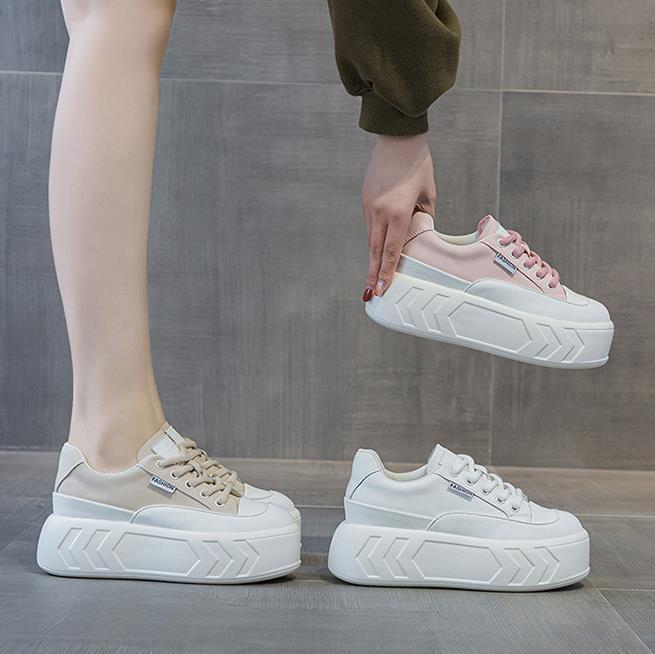 รองเท้าผ้าใบส้นตึกแบบหนา 8 ซม. - Sneakers Fashion Women บทวิจารณ์และราคา