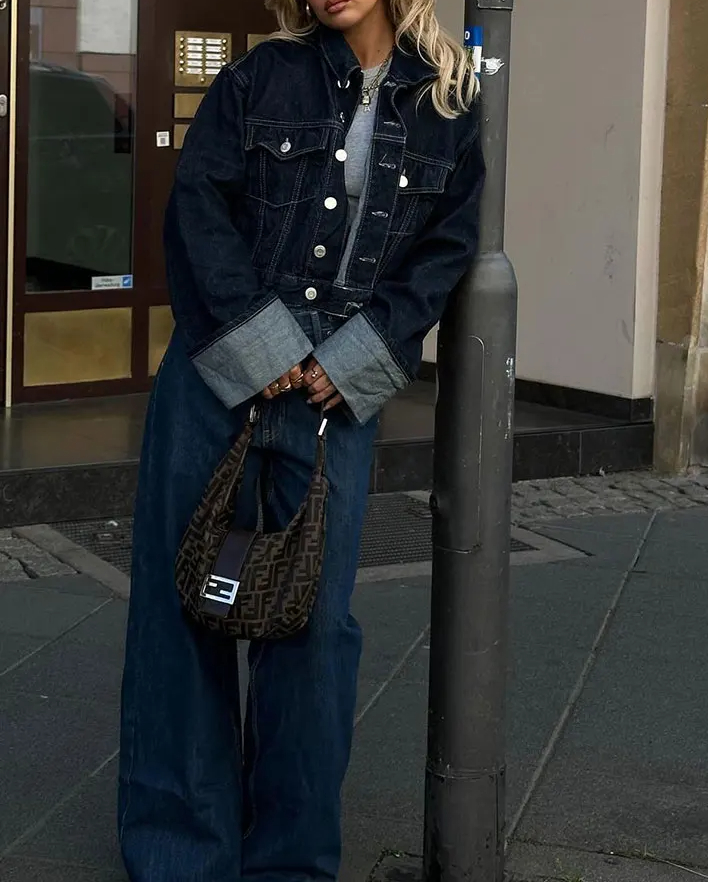 แฟชั่นผู้หญิงชุด Retro Splicin - Women'S Fashion Denim Jacket บทวิจารณ์และราคา